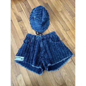 VDR Via Delle Rose Italian Shorts Size 28 Denim With Hat Size L